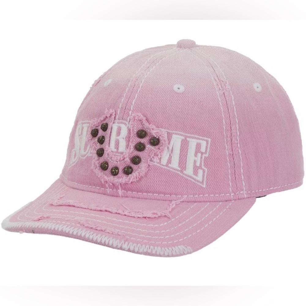 Supreme X True Religion Pink Studded Distressed Trucker Cap